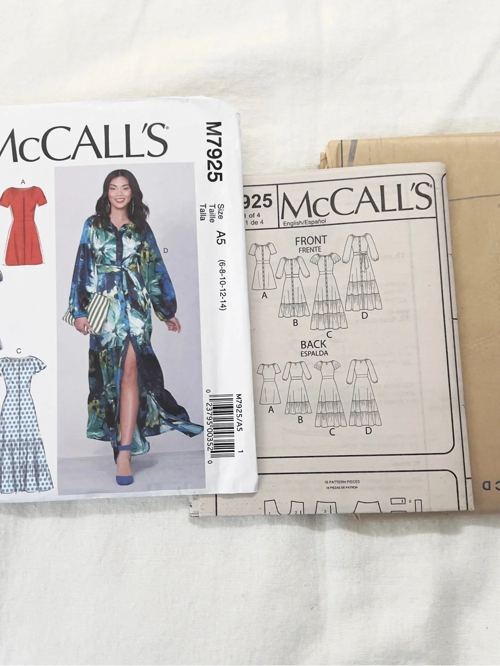 McCall’s M7925 Sewing Pattern Misses Dresses Size A5 6-14 Maxi Dress Uncut